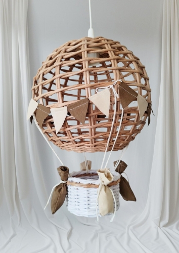 lampa balon natur brąz len koshykove