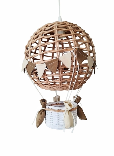 lampa balon natur brąz len koshykove