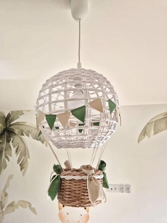 lampa balon oliwka len