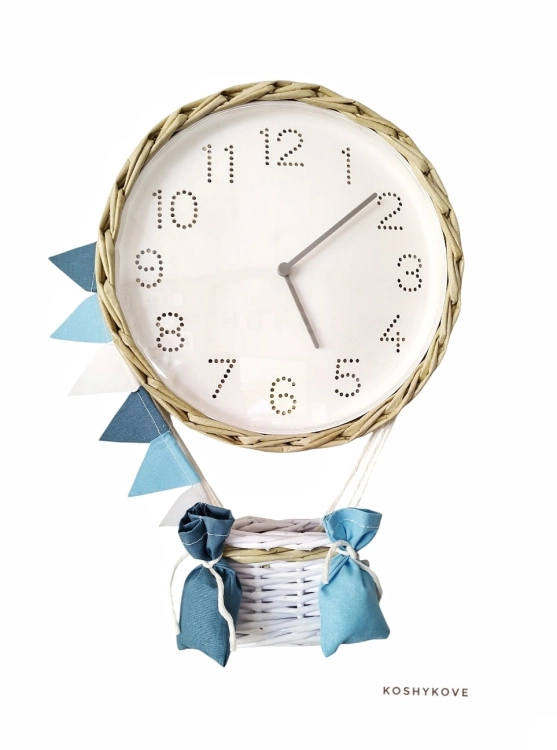 Zegar balon niebieski