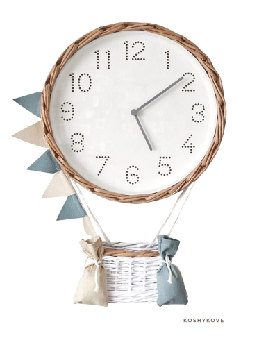 Zegar balon wiklinowy szałwia