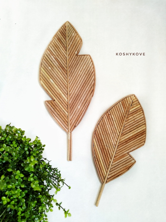 dekoracja wikliny liscie